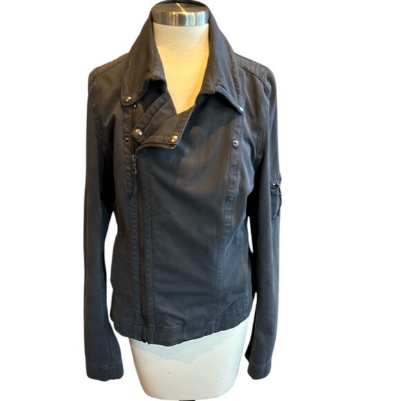 Peyton Jensen Steel Blue Moto Jacket - Picture 2 of 10